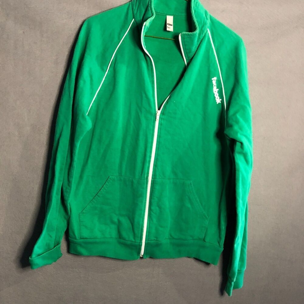 Meta facebook jacket adults small s reebok green american apparel fleece m